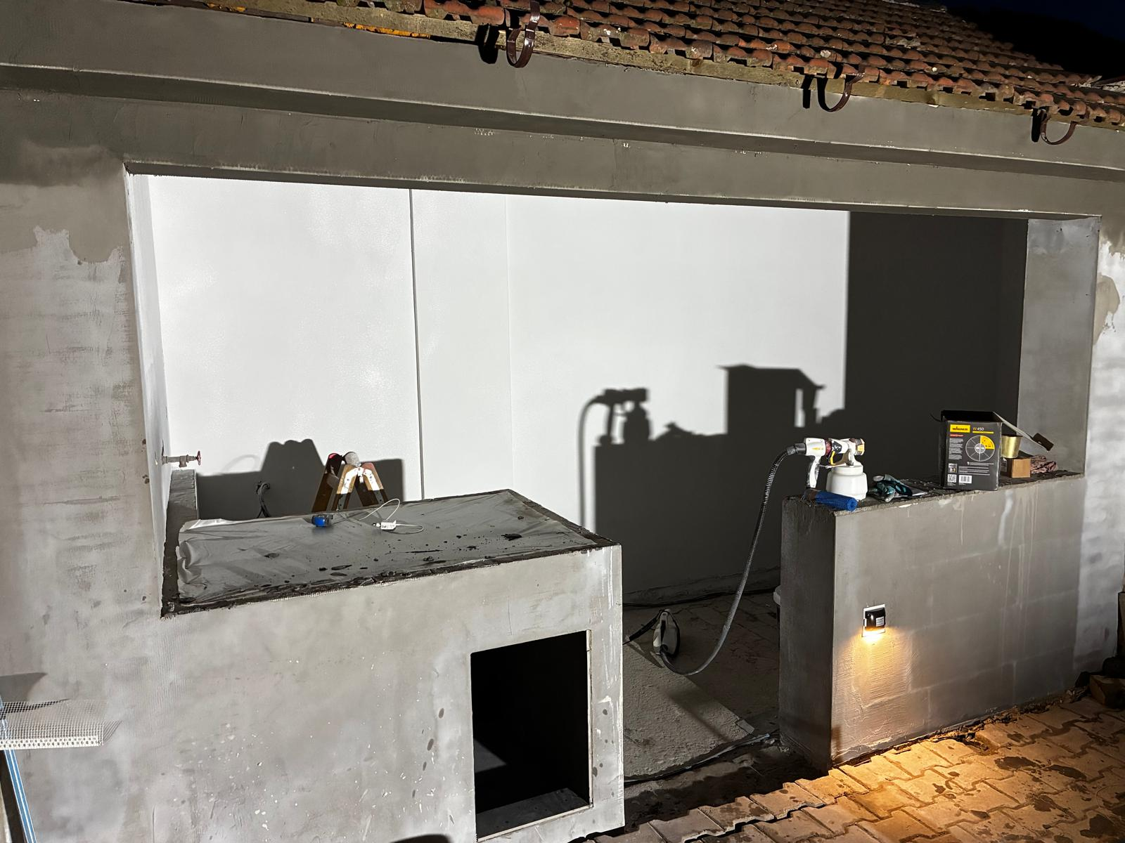 Airless stříkání ve venkovním prostoru